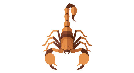Fototapeta premium Geometric Brown Scorpion Illustration with Origami Style and Polygonal Shapes Isolated on White