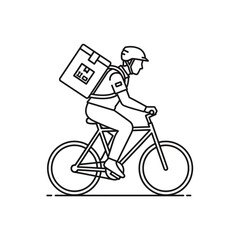 Naklejka premium man riding bicycle