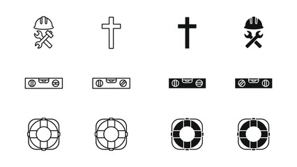 Collection of safety and leveling symbols with varying indicator styles © svgcom11