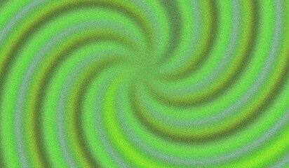 Fototapeta premium A spiral or swirl pattern centered in a very bright neon green or lime green, combined with shades of purplish gray and a touch of muted yellow on the curves. The curved lines radiate outward, creatin