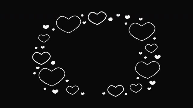 Hand-drawn heart frame animation.