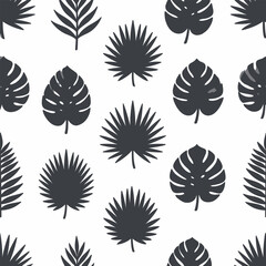 Monstera leaves pattern tropical design. © Amir