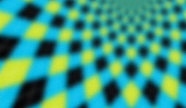 Abstract design with a halftone pattern or dots arranged in a circle, creating a perspective or tunnel effect. With a combination of contrasting and fresh colors, namely light blue (cyan), bright lime