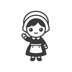 Fototapeta premium Little girl wearing traditional clothing.