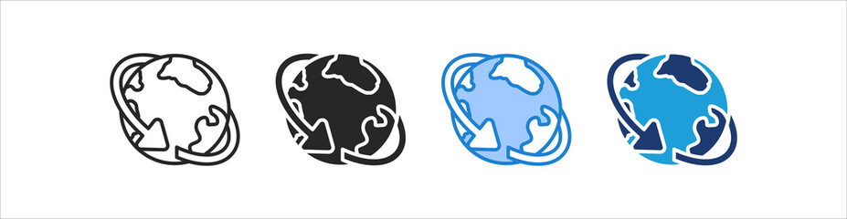 Obraz premium Worldwide Icon Set Multiple Style Vector Collection