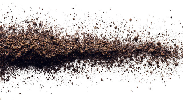 A strip of dark soil against a black background, suggestive of a furrow