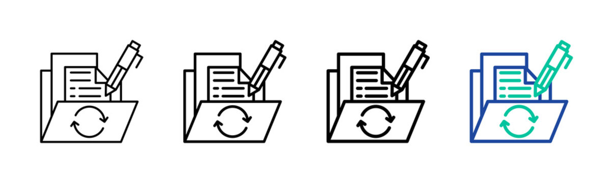 Record Keeping Icon Collection Different Style Outline