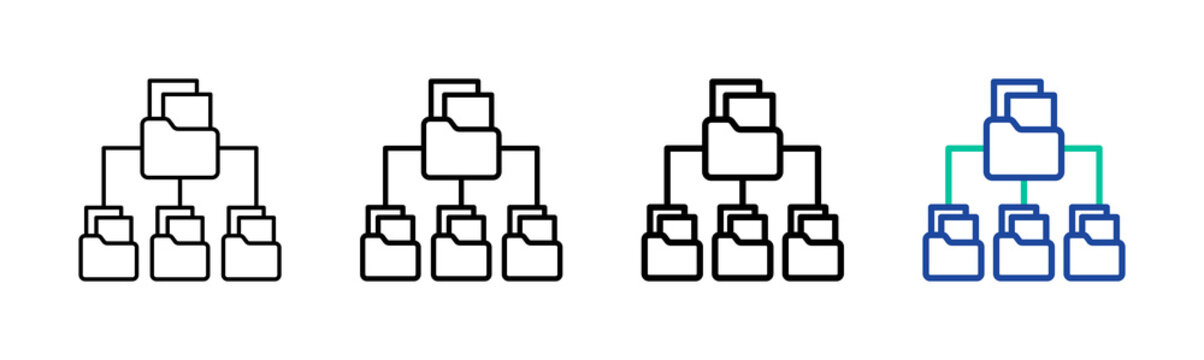 Folder Structure Icon Collection Different Style Outline