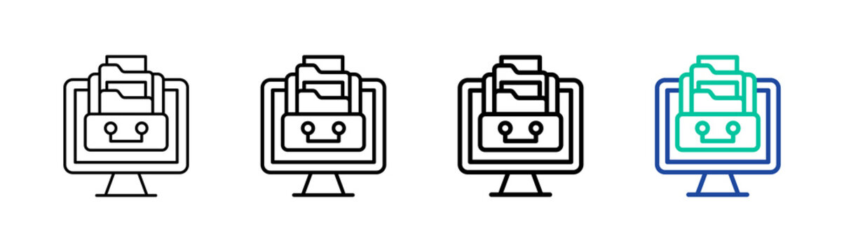 Digital Archive Icon Collection Different Style Outline