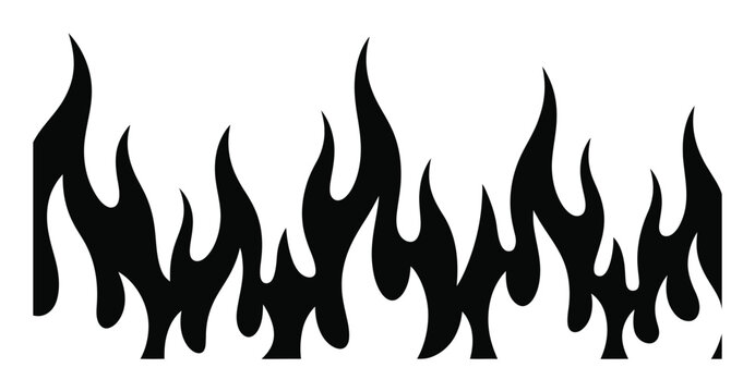 Black and White Stylized Flame Border