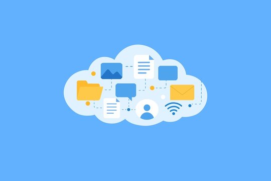 Cloud computing and network connectivity concept illustration