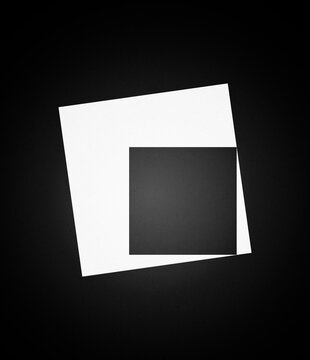 Minimalist abstract black and white geometric square illustration