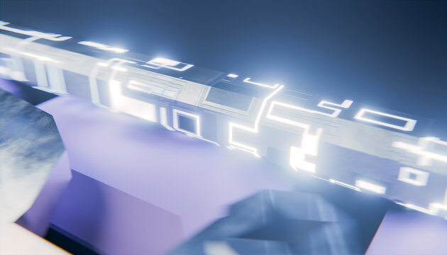 Abstract glowing digital structure of a futuristic network