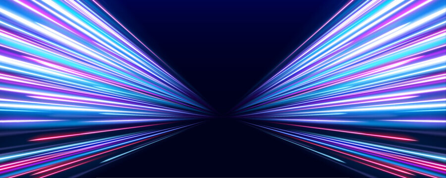 Blue electric waves sweep across digital highways . Bright glow enhances motion and depth. Perfect for sci-fi scenes.