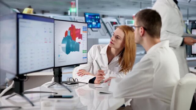 Engineers Reviewing 3D Cad Design On Computer