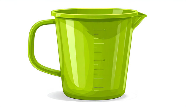 Bright Green Plastic Measuring Jug with Handle and Spout.