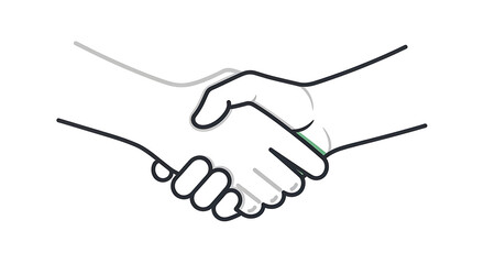Fototapeta premium A handshake between two people in a simple line drawing style