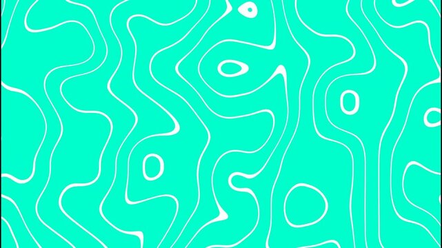 Minimalist color changing background with white flowing organic line art motion graphics