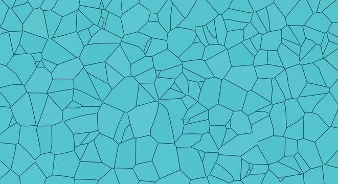 Abstract Geometric Voronoi Pattern in Cyan Blue