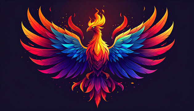 Vibrant Phoenix Bird of Fire and Rebirth.