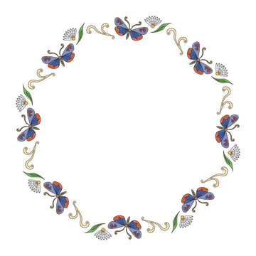 Flower and moth wreath