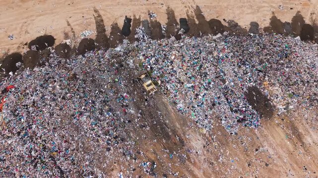 Athens Landfill Aerial Top Down Waste Management Site Environmental Pollution
