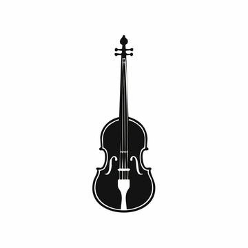 Black Silhouette of a Cello