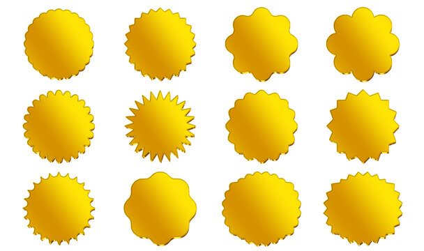 Gold award badge collection set