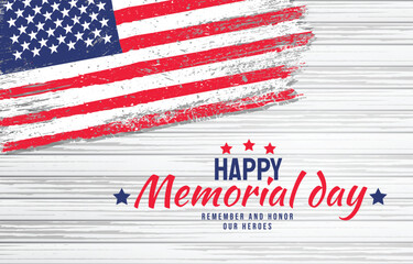 Obraz premium memorial day greeting with american flag and patriotic text high quality