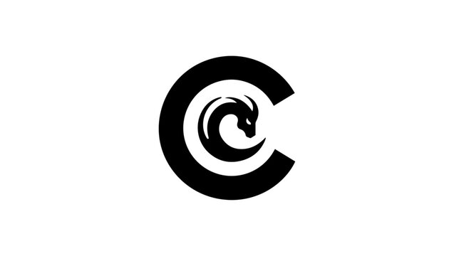 Elegant Letter c Logo, c Lettre Horn logo, logo editable file in black and white, Wave Line Icon Vector c black and white logo with the letter c, arrow, alphabet, design, illustra, silhouette, vector,