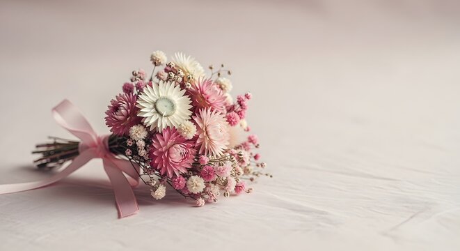 Mother's day floral bouquet pink strawflower arrangement for a loving celebration