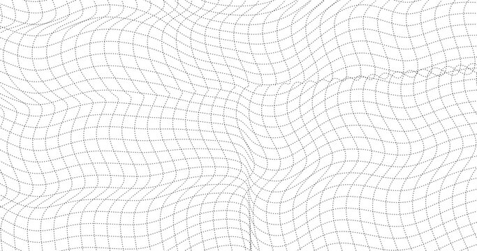 Abstract 3d Distort wireframe mesh Grid Futuristic technology style