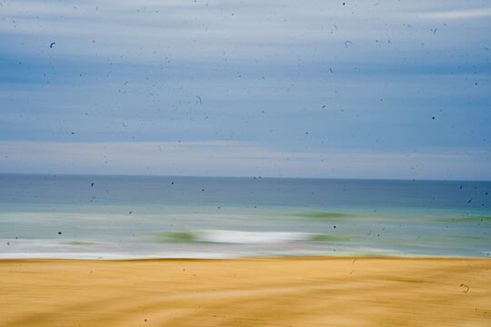 Vague floue en ICM sur la plage de Soustons, c&ocirc;te Atlantique