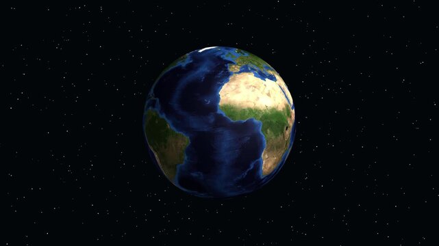 Earth Zoom Animation to Douala Cameroon with Population Data Overlay