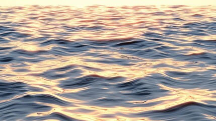 Obraz premium A digital rendering of a serene ocean scene with gentle waves and a warm, golden glow.
