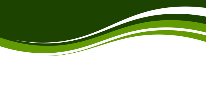 Abstract green wave background, Vector green line background curve element with white space for text and message design, overlapping layers.