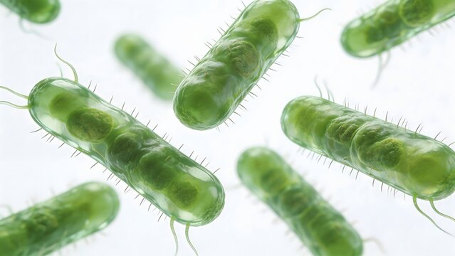 Green Bacteria Microscopic View