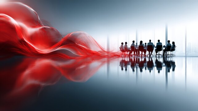 A team in a conference room discussing strategic ideas.