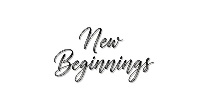 New Beginnings Script Font With Shadow Elegant Typography for Inspirational Quotes