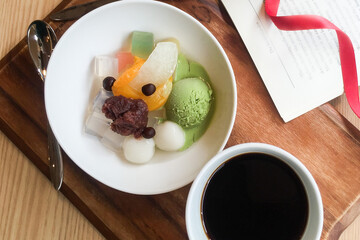 抹茶あんみつとコーヒー © kumiko