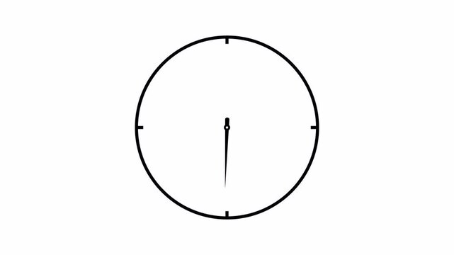 Animated clock hands rotating in seamless loop 4k alpha channel