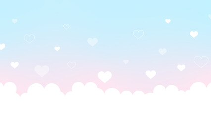 Fototapeta premium ハート グラデーション かわいい ポップ バレンタイン 配信 サムネイル バナー デザイン 背景 イラスト 