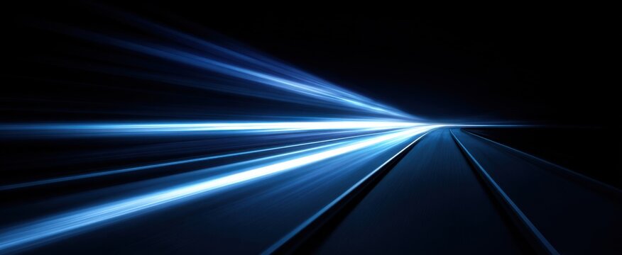Vibrant abstract image of fast motion on a highway with luminous streaks and fluid waves.