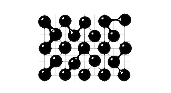 Abstract Molecular Structure Grid Pattern with Connected Spheres