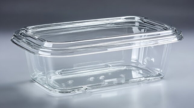 Transparent plastic food container with lid ideal for food storage and packaging