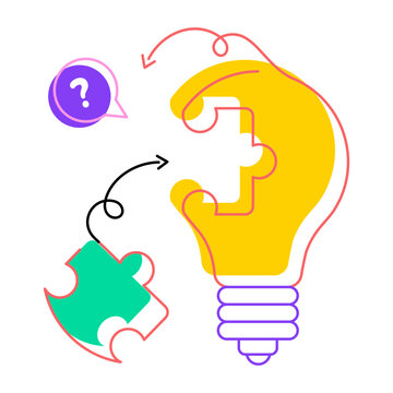 Flat style icon depicting logical thinking
