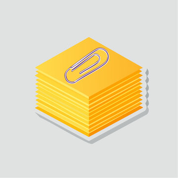 Paperclip on Stack of Yellow Sticky Notes