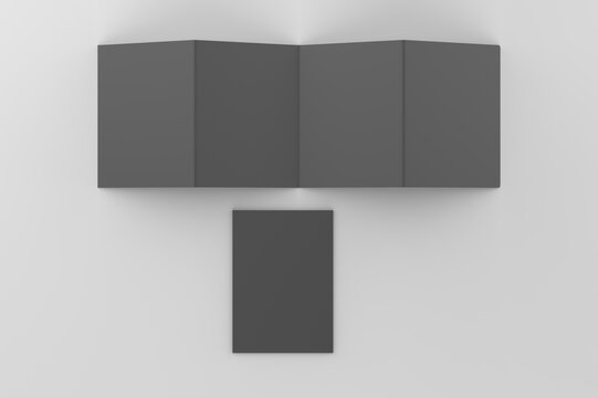 Corporate business square brochure flyer, poster template design or modern square fold brochure template. 3d illustration