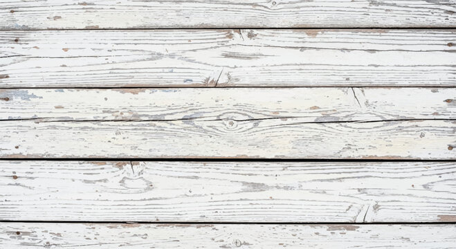 White distressed wooden planks background for design. Natural white wood texture. White wooden background.