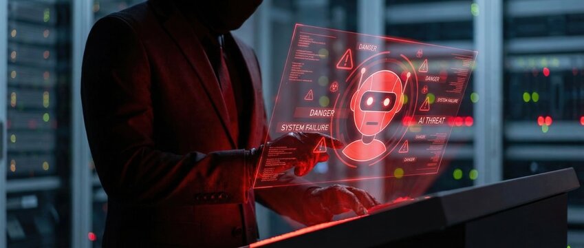 Cybersecurity breach investigation data center digital visualization high-tech environment close-up view ai threat analysis